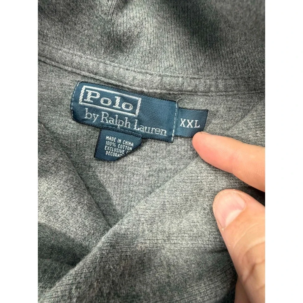 Polo Ralph Lauren‎ Shawl Collar Knit Sweater Pullover Size XXL 2XL Cotton Gray